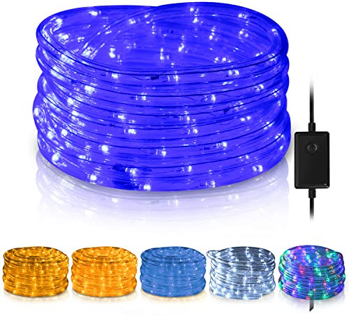 SWANEW LED Lichterschlauch, 20M 480 LEDs lichtschlauch Lichterkette außen, IP20 Wasserfest Led Schlauch außen, Garten-Party-Festbeleuchtung (blau