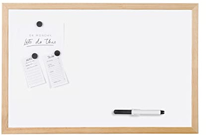 Bi-Joy Nicht magnetische Whiteboard com Rahmen aus Kiefernholz, 60 x 40 cm