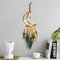 Bohemian Dekoration, Dsaren Led Traumfänger Mädchen Handgefertigt Dreamcatcher Spitze Traumfänger Federn für Gute Träume Wandbehang Auto Raum Mädchen Kreatives Geschenk (Blau)