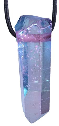 Lebensquelle Plus | Cristal de roca Angel Aura Encaje | Colgante con cinta de algodón, Cristal de roca, cuarzo