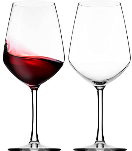 Lefonte Wine Glasses, Italian Red Wine Glasses Set, 18oz Clear Wine Glasses, Wine Glass Cups, Set of 2 - Made In Italy