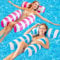 NYOBABE 2pcs Pool Inflatables for Adults,4 in 1 Water Hammock - Saddle/Lounge Chair/Floating Bed/Drifter,Inflatable Swimming Pool Floats for Summer Vacation Water Fun,Pool Float Hammock Blue and Pink
