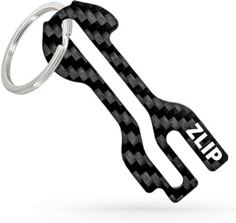ZLIP® and Slide | Einkaufswagenlöser Carbon mit Schlüsselring | Einkaufswagenlöser für ALLE Einkaufswagen | Öffnet Frontlader- und Seitenschubfach | Einkaufswagenchip | Carbon (1xSchwarz)