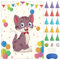 Morcheiong Pin The Tail on The Cat Geburtstagsparty-Spiel mit 48 Hüten, Katzen-Motto-Geburtstagsparty-Geschenkartikel, Dekorationen für Kinder