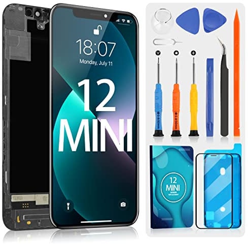 ARSSLY For iPhone 12 Mini Display LCD Display for iPhone 12mini 5.8 inch Replacement Touch Screen for iPhone 12 Mini A2176 A2398 A2400 A2399 with Repair Kit and Screen Protector