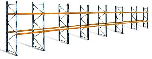 Palettenregal mit 3 Ebenen, 3 m Höhe, 19,5 m Breite - für 63 Europaletten à 500 kg