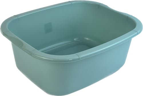 oceanevo® 11 Litres Rectangular Washing Up Bowl Basin Mixing Sink Tidy Organizer Large Plastic Kitchen Portable Dish Washtub (Duck egg)