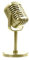 RTNLIT Retro Microphone Prop Model, Vintage Microphone Stage Table Decor with Stand, Fake Mic Costume Toys for Party, Role Play, Jukebox Decorations (Gold)