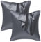 Seiwohl Satin Kissenbezug 80x80 2er Set, Weich wie Seidenkissenbezug Silk Pillowcase, Vegane Seide Kopfkissenbezug Kissenhülle Seidenkopfkissen Kopfkissen bezug für Haar und Haut, Dunkelgrau