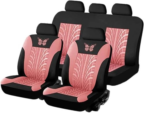 Gemesan 5 Sitze Universal Autositzbezüge für D=acia Logan Sandero Stepway 2 Mcv, Atmungsaktiv Verschleißfestes Polyesternetz Sitzbezügesets, Allwetter rutschfest Vorne Hinten Sitzbezüge