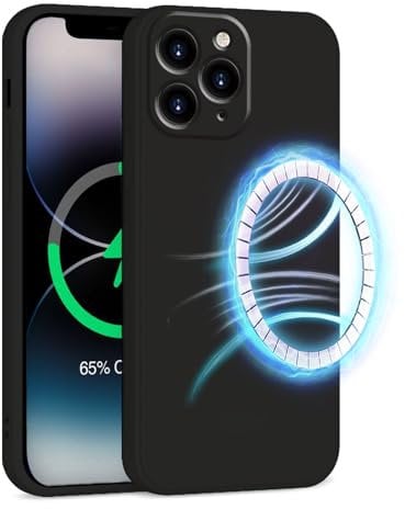 INZ Mag-Safe Magnetic iPhone 15 Pro Case 6.1-Inch Black Liquid Silicone Gel Rubber Anti Scratch Resistant Soft Slim Protective Cover Protect Compatible for iPhone 15 Pro