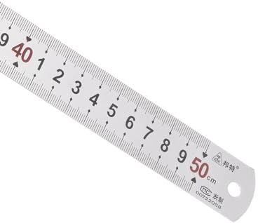 Kozelo Edelstahl Lineal 50cm Doppelseitige Metall Lineal mit Lesung | für architektonisches Design