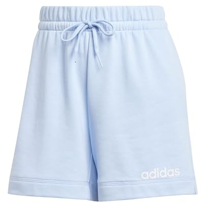 adidas Damen Essentials Linear French Terry Shorts, Glow Blue/White, M