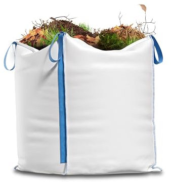 4x PackPos Big Bag mit 4 Schlaufen - Säcke für Bauschutt, Holz, Gartenabfallsack, Laubsack, Pflanzensack, Kompost, Sand - Bauschuttsäcke 90x90x90 cm, Big Bags Tragfähigkeit 1000 kg, 729 Liter Volumen