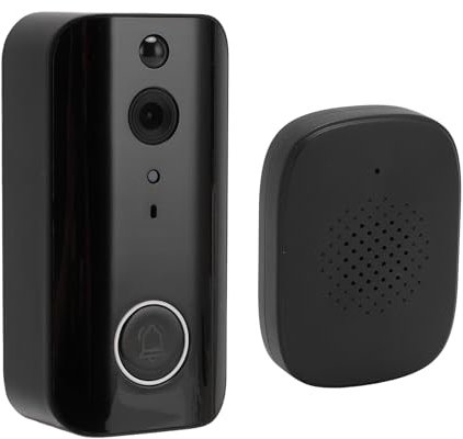 Tosuny 1080P Wireless Doorbell Camera with Chime, 2.4G WiFi Video Doorbell Camera with Voice Changer, PIR Motion Detection, IR Night Vision, 2 Way Audio, Long Battery Life, Black