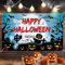 Happy Halloween Deko Banner Hintergrund, Blau Extra Große Halloween Banner Dekoration, Kürbis Mond Friedhöfe Halloween Hintergrund Banner für Halloween Geburtstag Photo Booth Wand Drinnen Draußen Deko