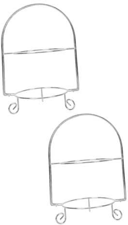 Amosfun 2 Pz Porta snack in ferro battuto supporto per cupcake portaformaggio stand buffet di dolci vassoi per feste Vassoio da portata a 2 livelli Alzata per torte a 2 livelli Silver