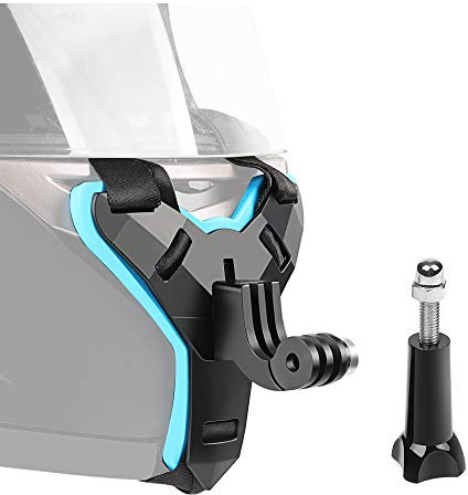 VELATEMOR Motorcycle Helmet Chin Strap Mount, for Various Action Cameras, Compatible with 10/9/8/7/6/5/4/3, Sj5000/6000/7000, 40g Lightweight and Portable, Easy to Install