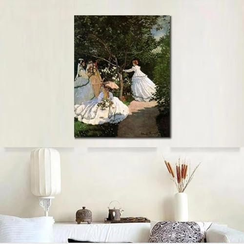 phtnmaihw Wandkunst, Poster, Claude Monet, die Frau im Garten, 50 x 70 cm, ungerahmt