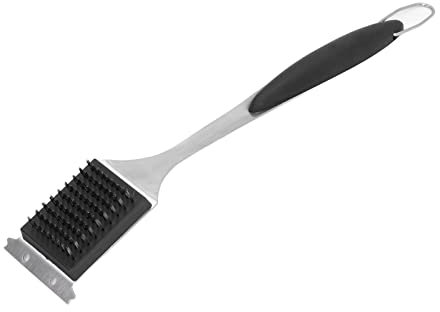 Barbecue Grillbürstenschaber, Langer Griff, Edelstahl, Silberfarben, Keine Kratzer, Reinigung, Tragbar, Robust, BBQ Grillschrubber für Den Außenbereich, Grillreiniger, Grillbürste