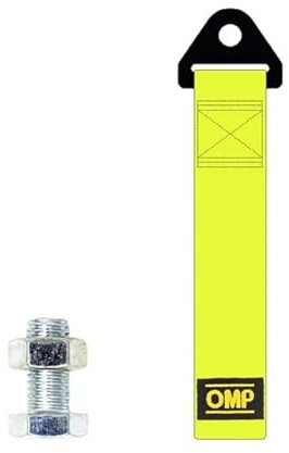 StickersLab - Cinghia in tessuto Ganci Traino Paraurti Anteriore e Posteriore Racing (Giallo fluo)