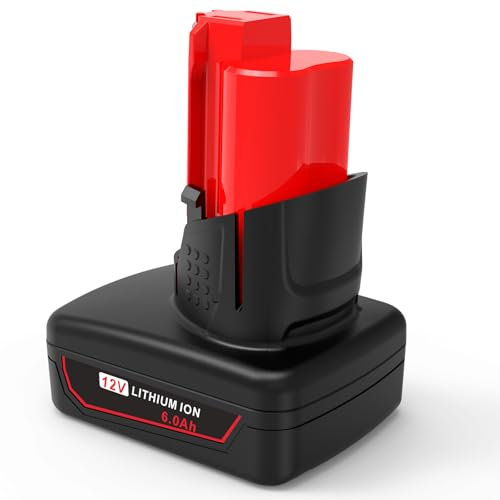 6000mAh M12 Replacement Battery for Milwaukee M12 XC 12V Cordless Tools, ASUNCELL 6Ah High Capacity Lithium-ion Battery Compatible with 48-11-2401 48-11-2402 48-11-2411 48-11-2420 48-11-2460