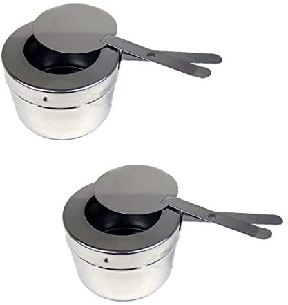 AcMax 2x Brennpaste Behälter mit Deckel für Chafing Dish Speisewärmer Warmhaltebehälter