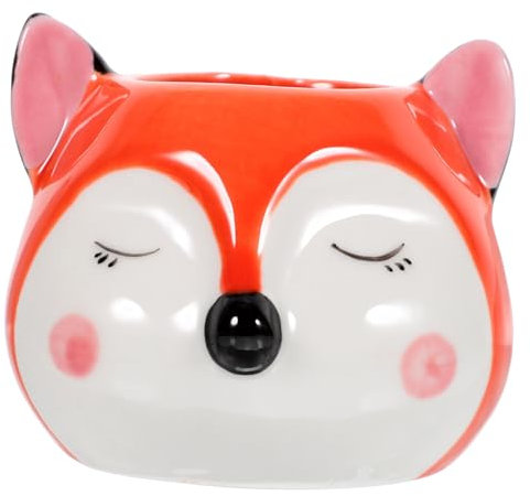 Sosoport 1stück Cartoon Sukkulententopf Keramik Niedlicher Fuchs-pflanzer Mit Abflussloch Für Schreibtisch-Dekoration Und Home Office Farbenfrohe Dekoration Für Pflanzenliebhaber