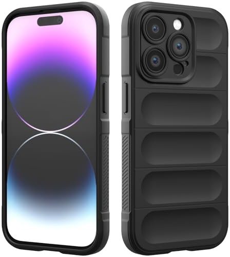 RIIMUHIR Silicone Case Compatible with iPhone 14 Pro Max, Silky-Soft Touch Cover, Anti-Scratch Phone Case with Microfiber Lining, Shockproof Full Body Protective Case with Camera Protection (Black)