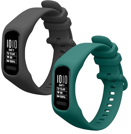 kwmobile 2x Uhrenarmband für Garmin vivosmart 5 / Smart 5 Armband - Fitnesstracker Band Set aus Silikon - Ersatzarmband Smartwatch