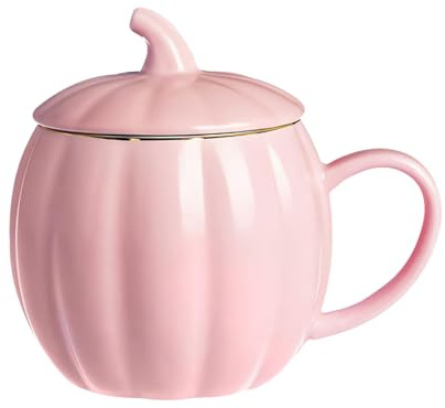 Halloween Pumpkin Mug - Ceramic Tea Cup Halloween Pumpkin Mugs | Cute Pumpkin Coffee Cup, Novelty Ceramic Pumpkins Shaped Cups, Fall Mugs Halloween Drinkware for Kids & Adults