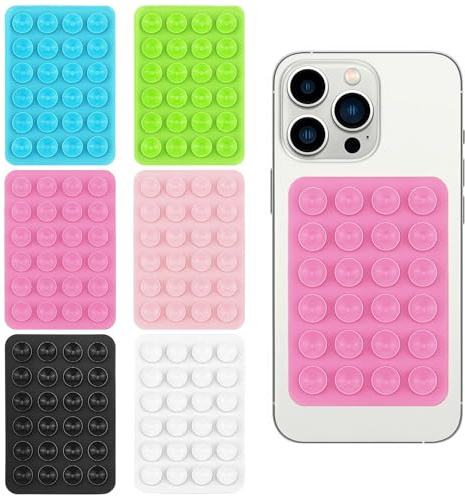 Arvoni 6 Pièces Ventouse Téléphone Portable, Coque Ventouse Lavable Silicone, Antidérapante, Ventouse Téléphone pour Selfies et Vidéos Universelles