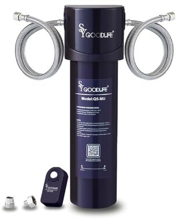SY GOODLIFE Untertisch Wasserfilter System, 0,01 Mikron, 8000 Gallonen | NSF/ANSI 42 Zertifiziert, Direktanschluss ohne separaten Wasserhahn, Trinkwasserfilter mit Timer, ideal für die Küche
