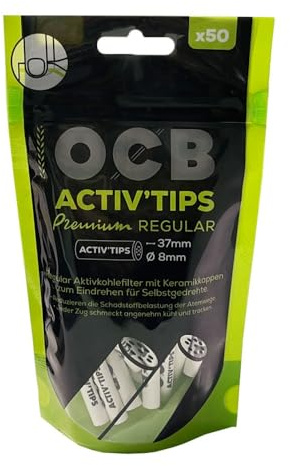 OCB Premium ActivTips Regular 8mm - 1 Tüte mit 50 Filtern