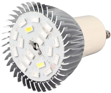 YUYTE 18 W LED-Wachstumslampe, Vollspektrum-Pflanzenlicht mit 18 LEDs 11 Rot, 4 Blau, 1 Warmweiß, 1 Weiß, 1 IR, E27 E14 GU10-Fassung für Zimmerpflanzen, Hydrokultur-Gartengewächshaus (GU10)