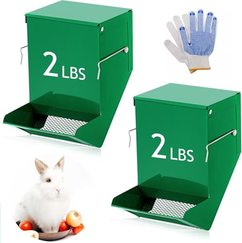 7-inch 4-Piece Dispenser, Wire Mesh, Yellow with Lid Animal Food Container, Metal Base Chicken Grit & Clam Feeder with Pair Piece Feeder Wire Bottom Green with Lid Small Animal Food Dispenser