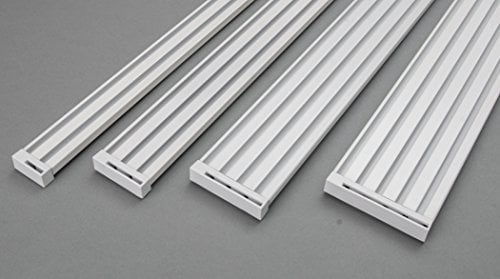 ROLLMAYER glänzend Weiß Gardinenschiene ALU 2, 3, 4, 5-läufig Deckenbefestigung (2-läufig, 240cm - nur Gardinenschiene) Aluminium Vorhangschiene für Schiebevorhang Vorhang, Gardinen