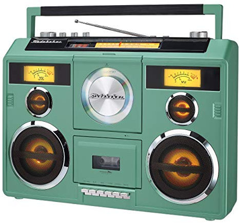 Studebaker Sound Station Stereo portatile Boombox con Bluetooth/CD/AM-FM Radio/registratore a cassette (teal)