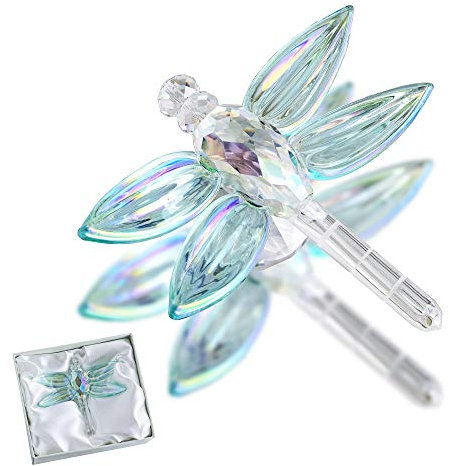 H&D HYALINE & DORA Kristall Libellen Figur,Glas Tier Ornament Sammlerstücke Zuhause Dekor