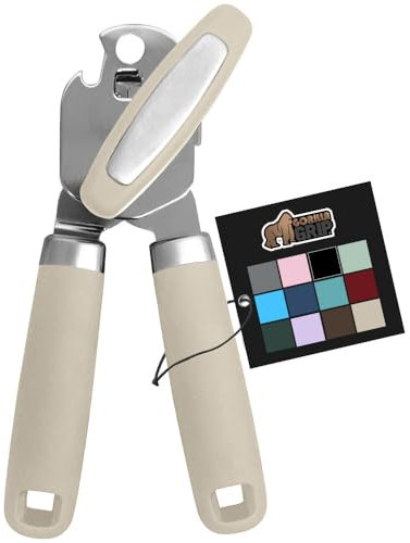 GORILLA GRIP Original Model Stainless Steel Manual Can Opener, Almond