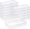 Gebildet 12Pcs Small Clear Rectangular Plastic Bead Storage Containers Box Case with lid for Pills, Herbs, Tiny Bead, Jewellery & Craft Items