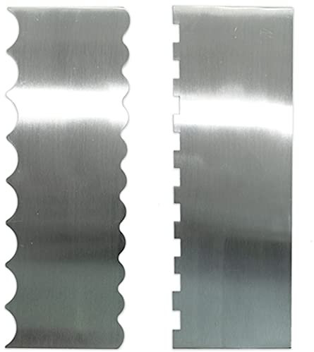 Cake Scraper, 2 Pcs Cake CutterPastry Scraper Tool Stainless Steel Cake Edge Scraper, 9 Inch Cake Scraper for Cake Decorating, Mousse Butter Cream Cake Decorating Tools, Fondant Tools Cake Smoother