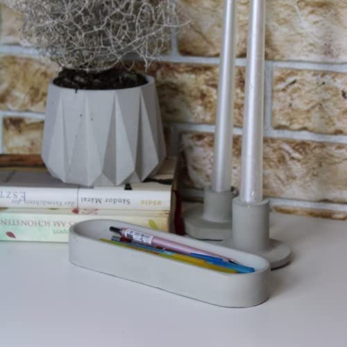 Tivendis Schreibtisch Organizer Miri Beton-Design grau Stiftehalter Ablage Büro Office Schule Handarbeit Unikat