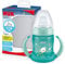 NUK First Choice Sippy Cup Night | 6-18 mois | 150 ml | Brille dans le noir | Poignées et bec orthodontique en silicone | Anti-fuite | Anti-colique | Sans BPA | Vert