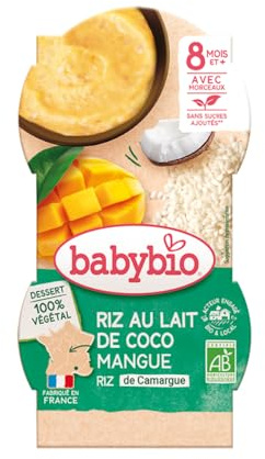 Babybio Riz au lait de Coco Mangue BIO - 2 x 100 g