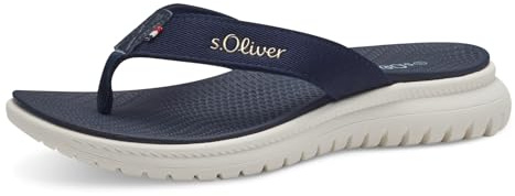 s.Oliver Damen Zehentrenner mit dicker Sohle Bequem, Blau (Navy), 42 EU
