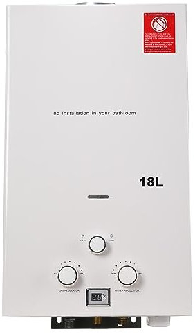 NICCOO 18L Chauffe-Eau à Gaz, Chauffe Eau Instantané Gaz GPL Propane Chauffe Eau Gaz Chauffe Eau Camping Car Chauffe Eau Camping Avec Tête de Douche/Affichage Numérique LED 36KW 4.8 GPM
