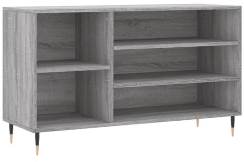 vidaXL Schuhregal, Schuhschrank mit Metallbeinen, Schuhaufbewahrung mit viel Stauraum, Flur Schrank Schuhablage Schuh Organizer, Grau Sonoma Holzwerkstoff