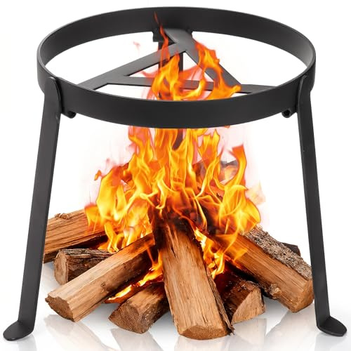 Elsjoy Campfire Tripod, Folding Camping Tripod Grill Open Fire Cooking Stand, Heavy-Duty Tripod Stand for Cast Iron Dutch Oven, Campfire Cooking