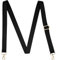 CXTAI 1 Wide 55 L Universal Replacement Crossbody Bag Strap Shoulder Straps for Handbags Purse Camera Duffle Canvas Laptop Bags - Black Belt,Gold Hardware